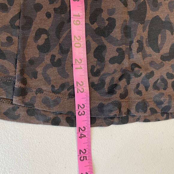 SANCTUARY Alma Brown Black Leopard Print Scoop Neck Cap Sleeve Tee Top XS - Picture 9 of 9